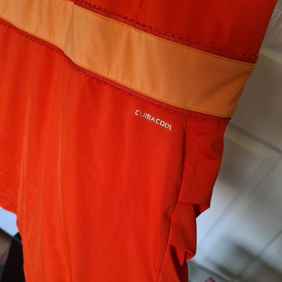 ADIDAS Climacool Dress 12 Orange Stretchable Bodycon Soccer Sports Midi Dress - Picture 4 of 10